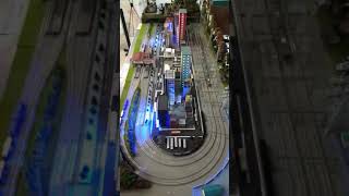 N scale train diorama city with kato double track V11 and V14