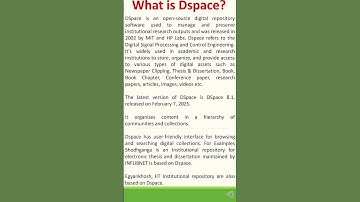 DSpace Free Digital Library Software for Institutions Watch in 120 Secs!  #Libraryprofessional