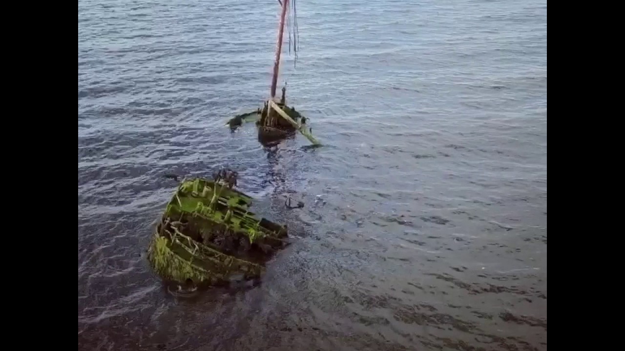 Drone footage of Shipwreck off the south west coast of Scotland, Ayr. DJI Mavic Pro