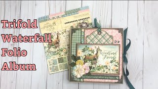 Trifold Waterfall Folio Album using Graphic 45 Woodland Friends Collection