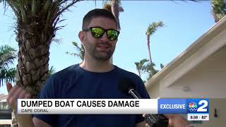 Caught on cam: Abandoned yacht crashes into boats, docks in Cape Coral