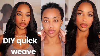 DIY Quick Weave On EXTREMELY SHORT HAIR- ft curls queen by Crowned K 2,777 views 5 days ago 10 minutes, 6 seconds