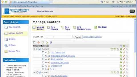 Content and Creating a Module in D2L