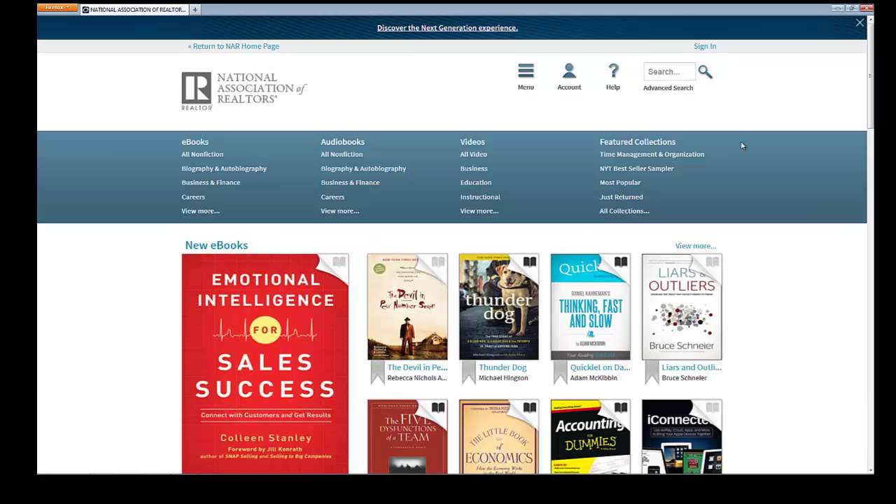 NAR Library eBooks Collection: Introduction & Getting Started - YouTube