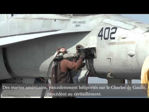 US Navy F18 Hornet Carrier Qualifications with French Navy Charles de Gaulle CVN