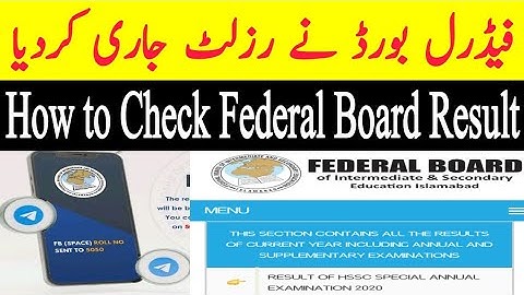 How to check Federal Board Result 2021