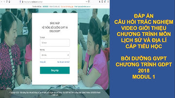 Đáp án Câu hỏi Trắc nghiệm Video giới thiệu Chương trình môn Lịch sử và Địa lí Tiểu học Modun1