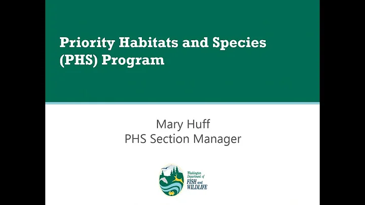 WDFW lunchtime seminar: Mary Huff, WDFW  New & Imp...