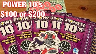 Power 10’s \u0026 $100 or $200 Tickets‼️California Lottery Scratchers🤞🍀🍀🍀
