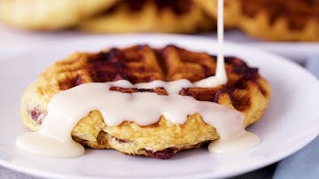 Cinnamon Roll Waffles with Cream Cheese Glaze I Pillsbury Recipe