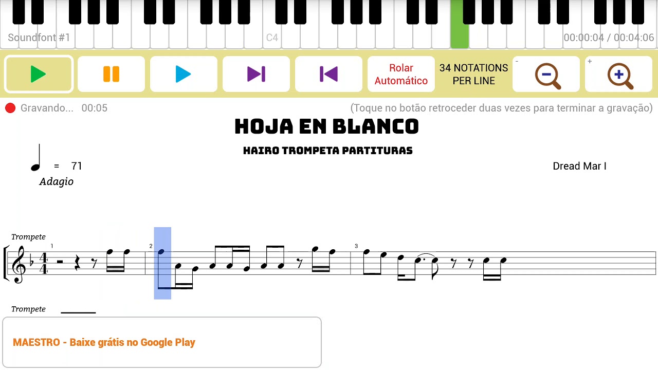Hoja En Blanco "Dread Mar I"/Trompeta YouTube