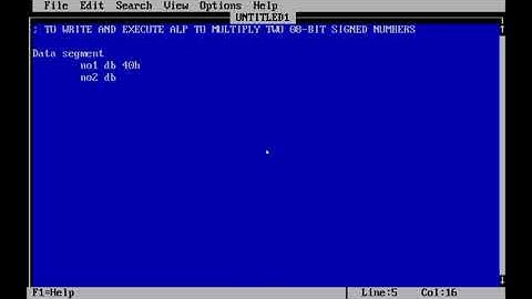 TO WRITE AND EXECUTE ALP TO MULTIPLY TWO 08-BIT SIGNED NUMBERS (microprocessor 8086)