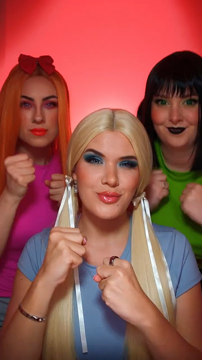 POWER PUFF GIRLS MAKEUP TREND 🩵💚🩷 wie findet ihr das Ergebnis?? 😍