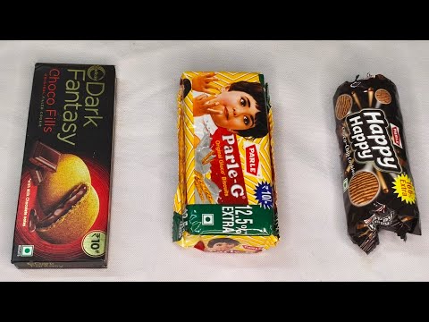 Unboxing ASMR Dark Fantasy Choco Fills Vs Parle G Original Gluco Vs Happy Happy Biscuits