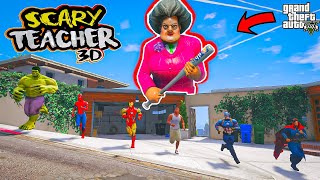 Franklin and Avengers Fight With Scary Teacher 3D For Revenge gtav | GTAV Avengers | A.K GAME WORLD