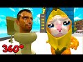 360 video - Banana cat vs skibidi toilet - banana cat meme - VR/360° experience (Funny Animation)