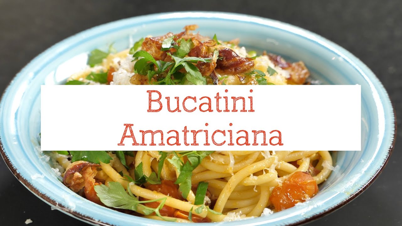 Bucatini Amatriciana mit Tomaten und Speck - YouTube