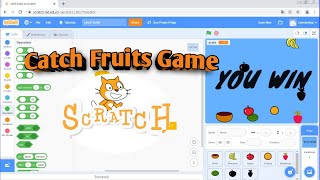 Cara Mudah membuat game Catching Fruits game di scratch sendiri screenshot 3