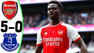 Arsenal Vs Everton 5-0 - All Goals And Highlights - 2024 Saka