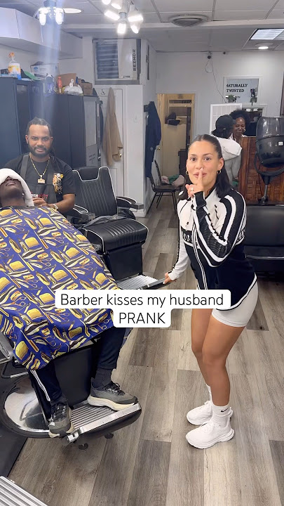 Barber kisses my HUSBAND🤯 #funny #prank
