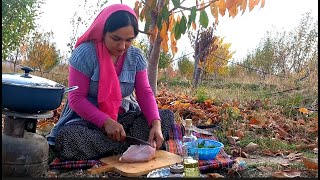 Cooking chicken sandwich in the village of Iran|village lifestyle of Iran