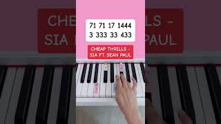 Cheap Thrills - Sia ft. Sean Paul (Piano Tutorial) #cheapthrills #siacheapthrills #pianoshorts