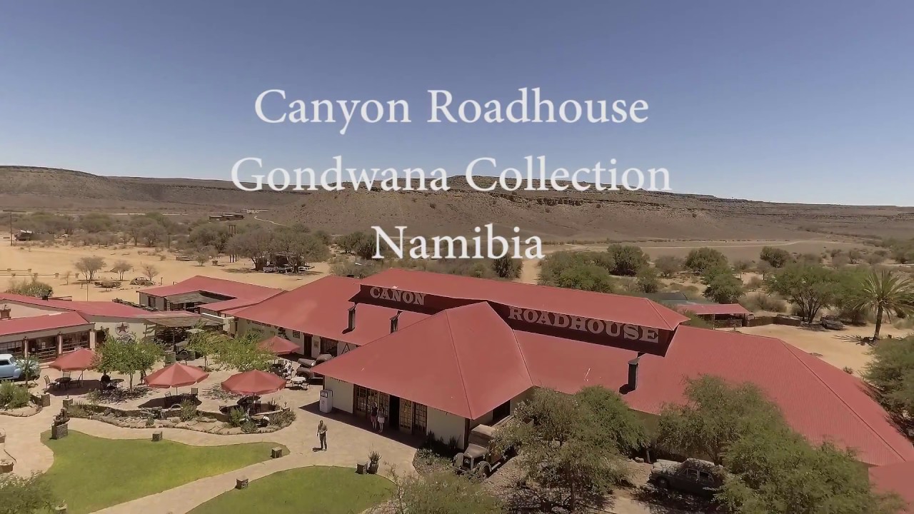 Aerial video flyover of Canyon Roadhouse, Gondwana Collection Namibia