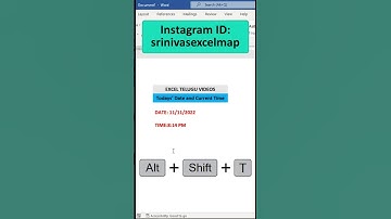 MS Word Magic Shortcuts: Current Date and Time in Excel and Word (Telugu)
