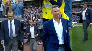 HOU@NYY: Yankee legends introduced at Jeter ceremony
