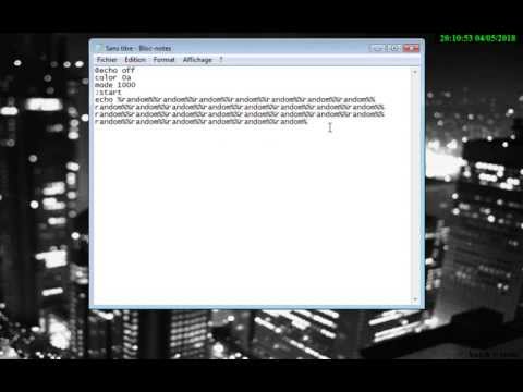 [batch] Comment faire un matrix [bonus] comment faire un virus a envoyer.