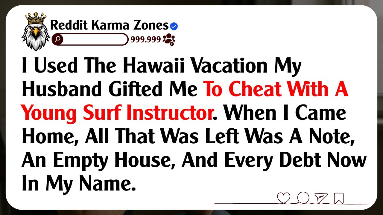 I Used The Hawaii Vacation My Husband Gifted Me To Cheat With A Young Surf Instructor. When I Came..