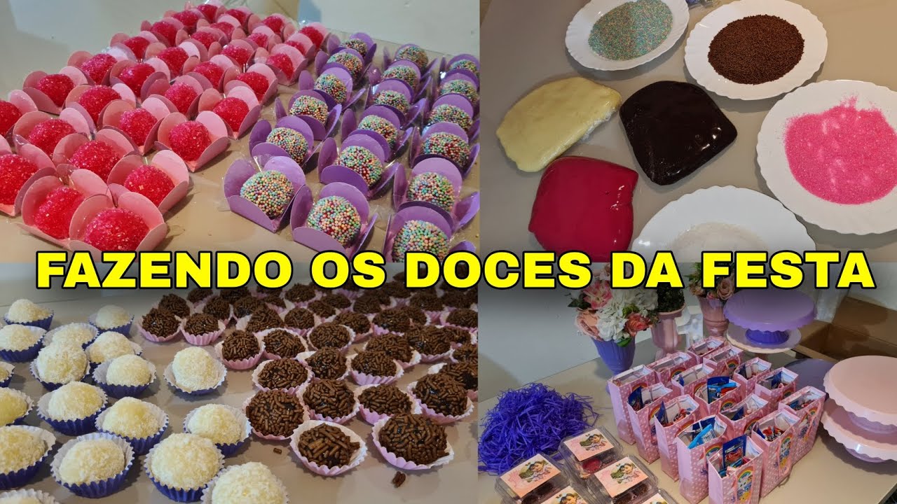 FAZENDO TODOS OS DOCES DA FESTA DE ANIVERSÁRIO, PREPARANDO TUDO EM CASA!