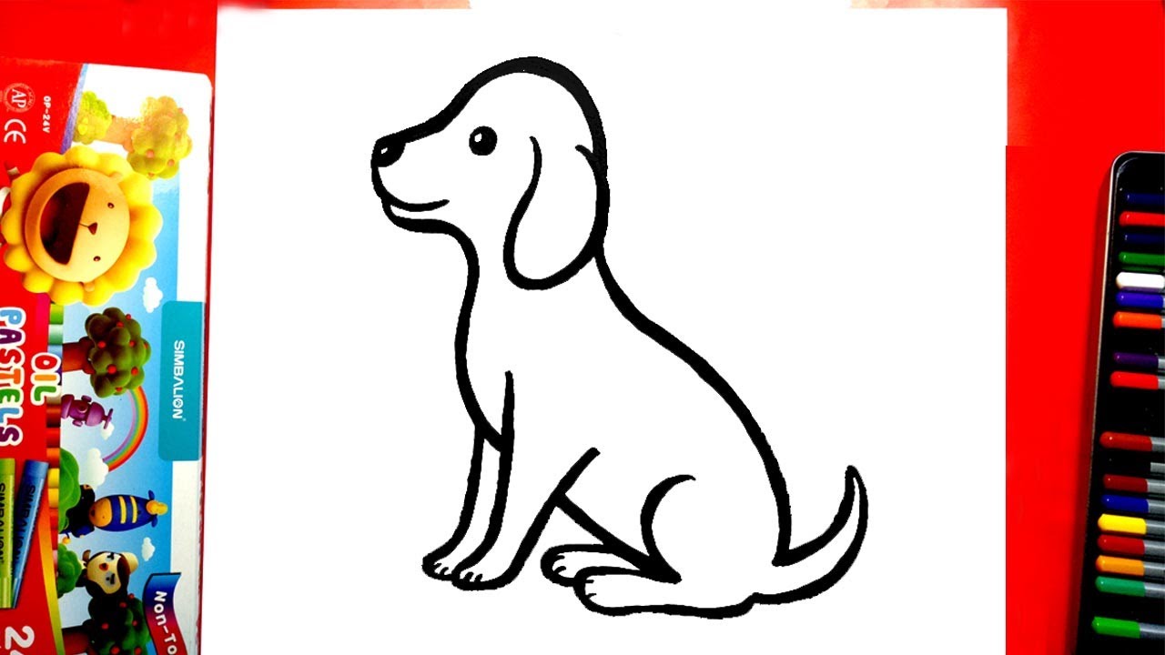 How đồ sộ draw a simple dog - Draw a xinh đẹp đáng yêu dog - YouTube