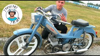 A 18 ans il construit son Bi-Cylindre Kit Airsal - 145 cm3 - sur base de Motobécane 50V !!!!