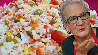 🍚 ENSALADA DE ARROZ 🍚( MUY COMPLETA y SUPER RAPIDA !!! )