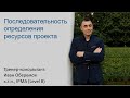 Последовательность определения ресурсов проекта