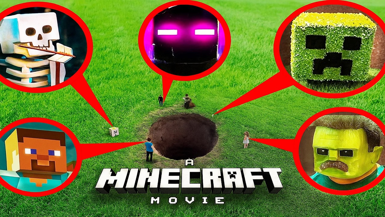 MY DRONE SPOTTED STEVE, CREEPER AND ALL MINECRAFT MOBS IN OUR WORLD!
