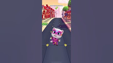 Talking Tom Hero Dash - talking angela in obstacle crazy - slide under 22 obstacles in 1 run #shorts