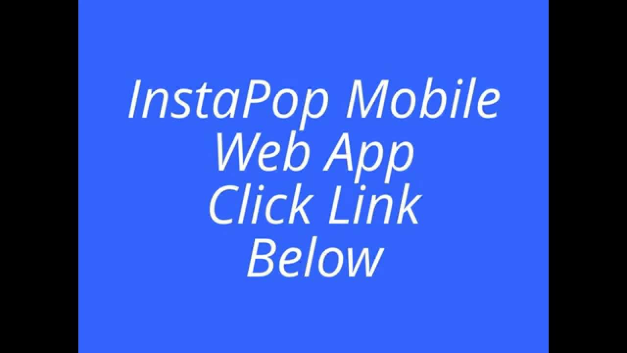 InstaPop Mobile Web App