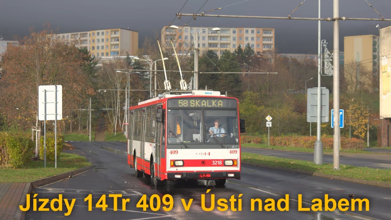 Fotojízda trolejbusu Škoda 14Tr08/06 409 v Ústí nad Labem, 19.11.2023 | 8K HDR