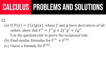 62. (a) If F(x)=f(x)g(x), where f and g have derivatives of all orders, show that F
