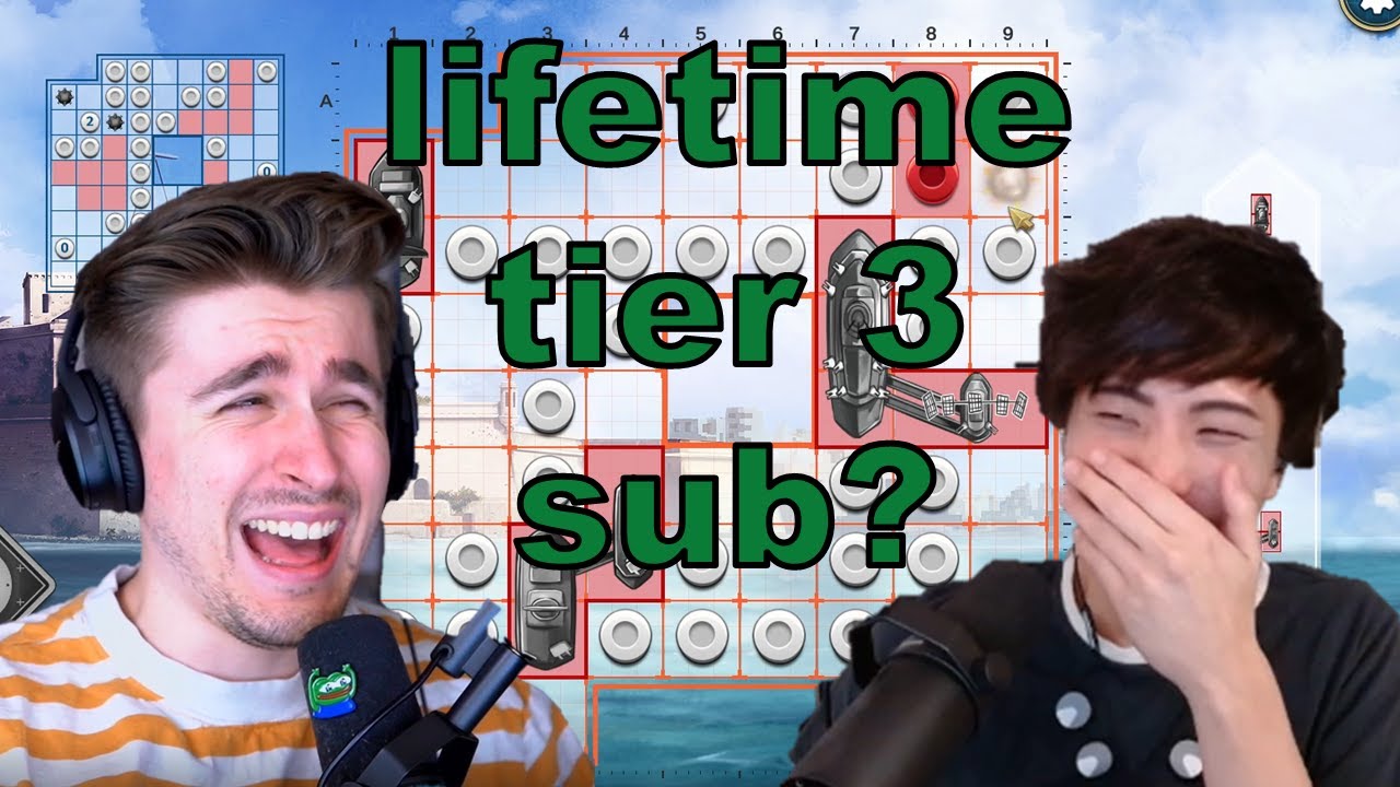 sykkuno and ludwig play battleship for lifetime tier 3 subs