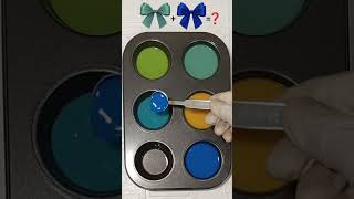 Mixing Teal Blue, Hot Yellow &amp; Blue | 3 Beautiful color mixing combinations ✨ #art #shorts #colors