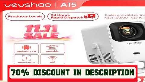 A must-have product! Vevshao A15 Smart Projector Portable Android 13 Projector Dual WiFi Auto Keys