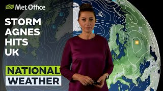 26/09/2023 – Storm Agnes bringing strong winds and rain - Met Office Weather Forecast