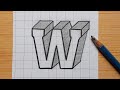Simple 3d Drawing Letter W /How To Draw Capital Alphabet Easy For Beginners #shorts