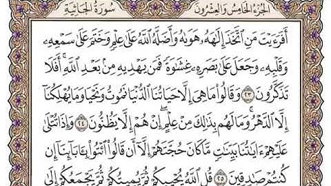 سورة الجاثية من ٢٣-٢٤