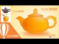 Vẽ ấm trà trái cam phần mềm Corel Draw