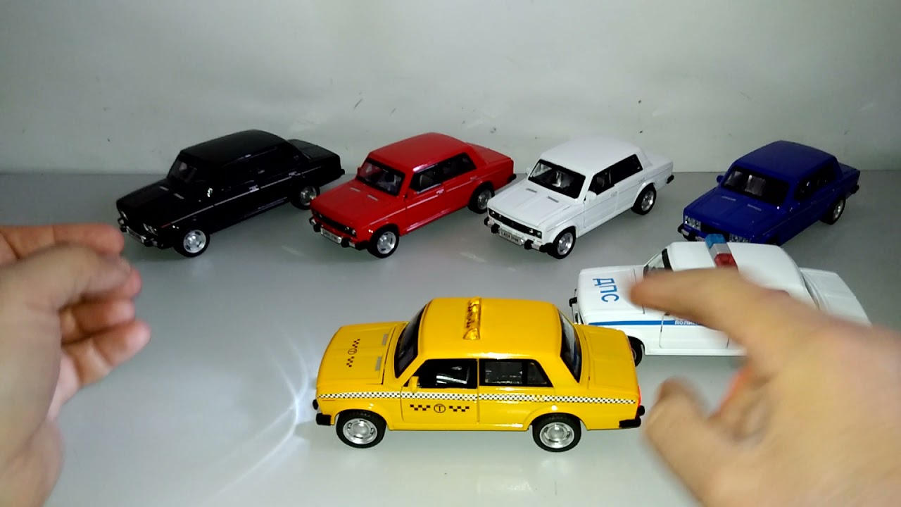Lada ВАЗ-2106 "Жигули", Такси, Милиция. Модель "Автопром" 1:32 ...