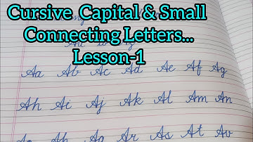 #How To Write Cursive Capital & Small Connecting Letters|Begginers Handwriting Improvement Lesson-1#